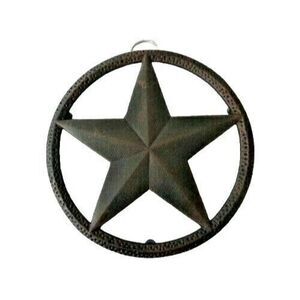 Barn Star Cast Iron Trivet Country Wall Hanging Brown Dining Table Protector NEW